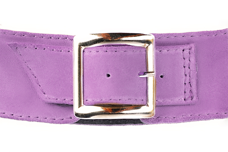 Bracelets pour bottes et cuissardes : A porter sur des bottes ou cuissardes en haut des mollets | couleur violet mauve. Vue arrière - Florence KOOIJMAN