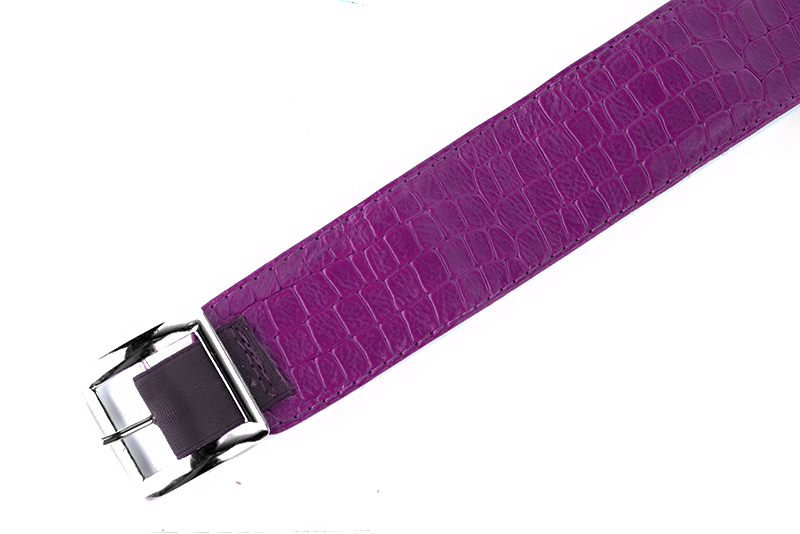 Bracelets pour bottes et cuissardes : A porter sur des bottes ou cuissardes en haut des mollets | couleur violet mauve. Vue de profil - Florence KOOIJMAN