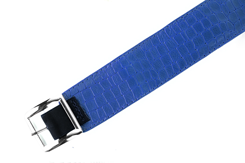 Bracelets pour bottes et cuissardes : A porter sur des bottes ou cuissardes en haut des mollets | couleur bleu électrique. Vue de profil - Florence KOOIJMAN