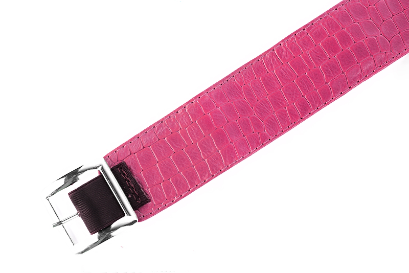 Bracelets pour bottes et cuissardes : A porter sur des bottes ou cuissardes en haut des mollets | couleur rose fuchsia. Vue de profil - Florence KOOIJMAN