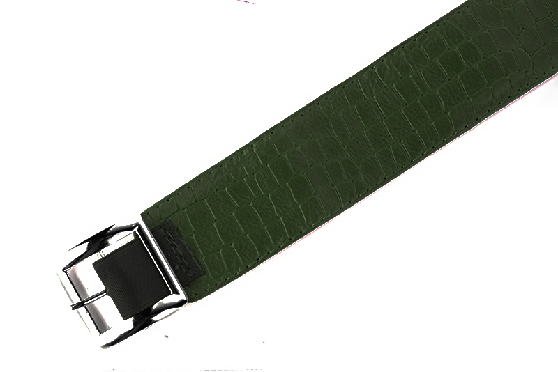 Bracelets pour bottes et cuissardes : A porter sur des bottes ou cuissardes en haut des mollets | couleur vert bouteille. Vue de profil - Florence KOOIJMAN