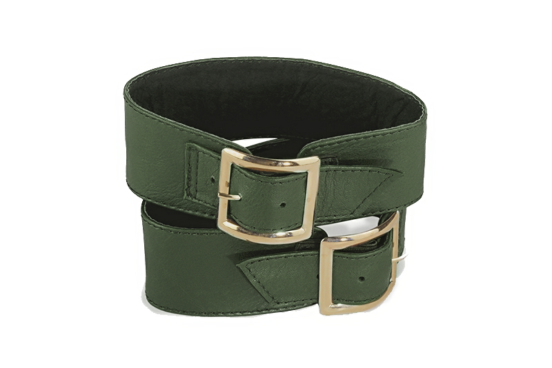Accesoires pour bottes et cuissardes : Bracelets à porter sur des bottes ou des cuissardes en haut du mollet couleur vert bouteille - Florence KOOIJMAN