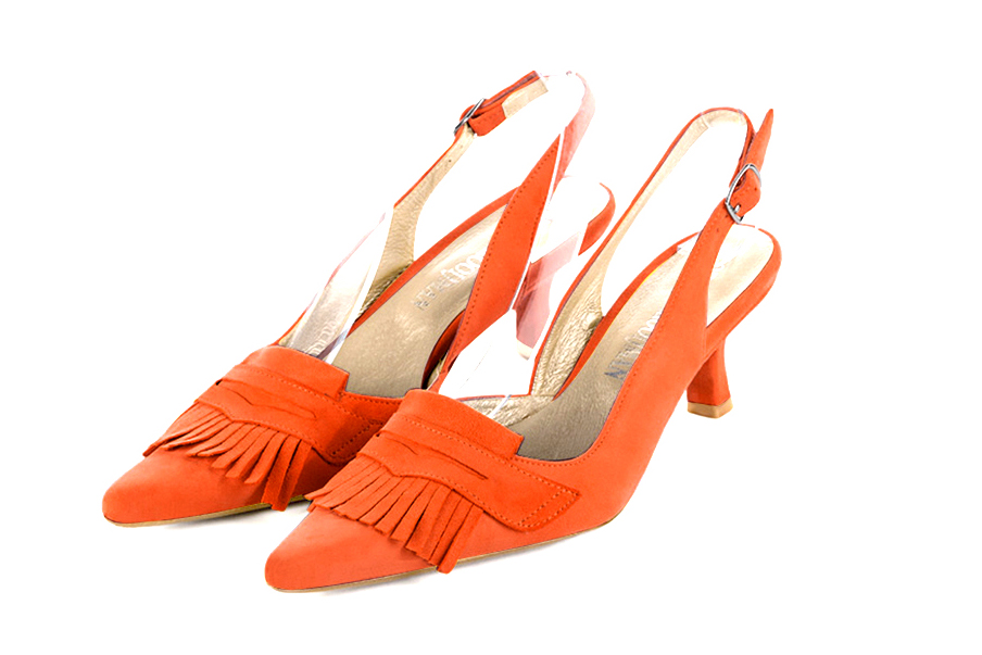 Chaussures habillées orange clémentine pour femme - Florence KOOIJMAN