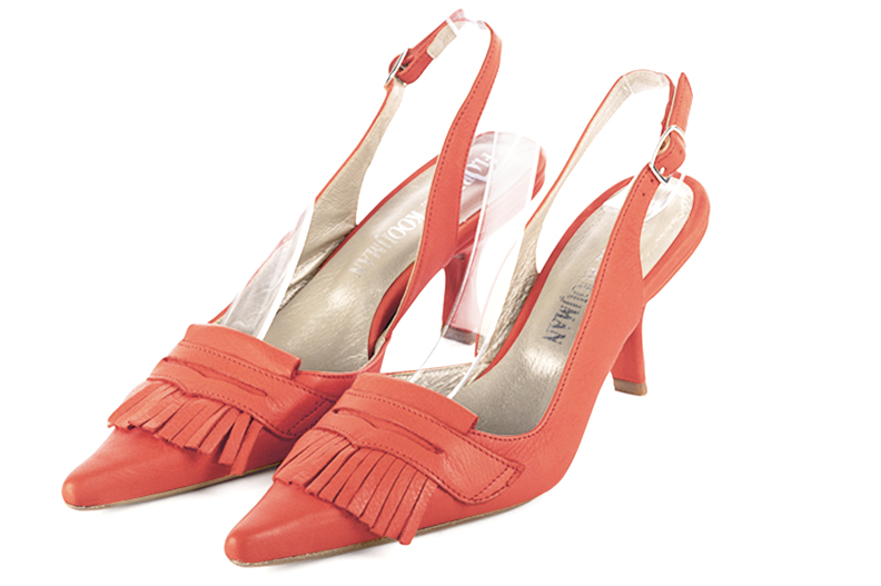 Chaussures habillées orange saumon pour femme - Florence KOOIJMAN