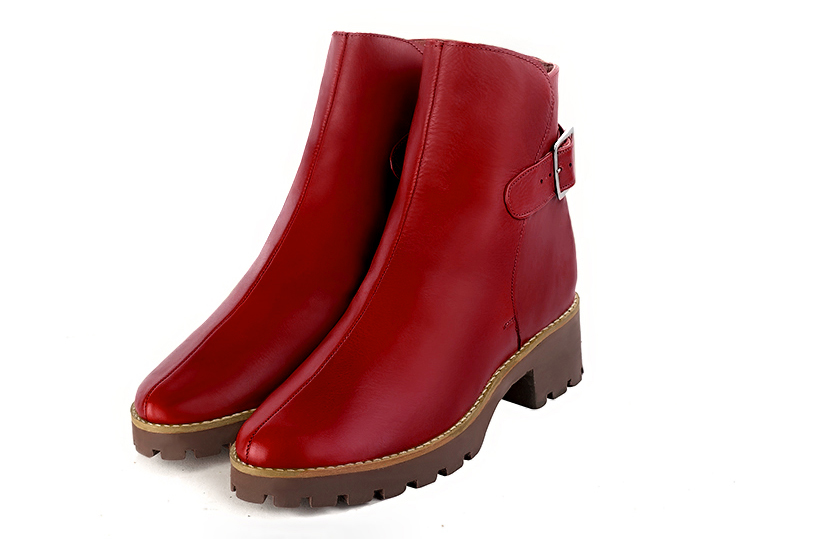 Bottines habillées rouge carmin pour femme - Florence KOOIJMAN