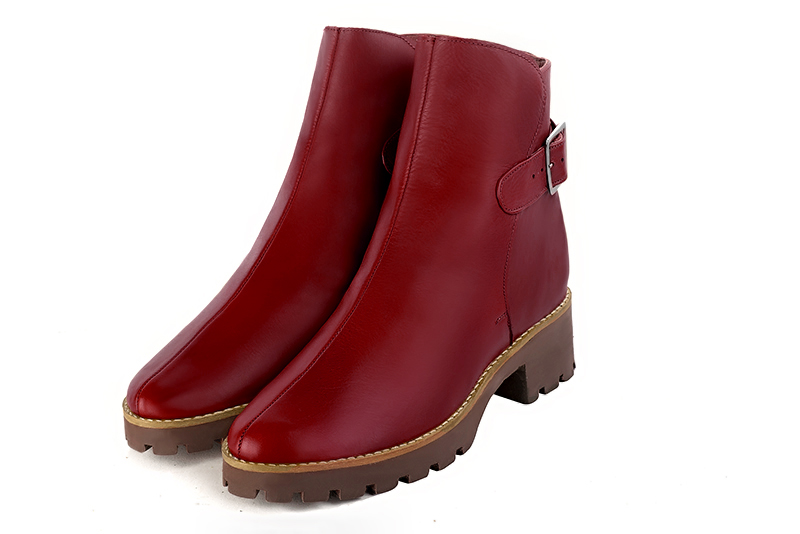 Bottines habillées rouge carmin pour femme - Florence KOOIJMAN