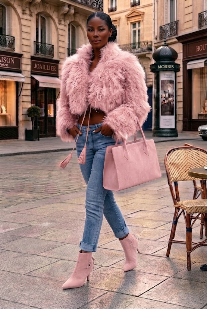 Bottines à laçage arrière pour femme en cuir rose clair avec bout pointu et talon fin de 7.5 cm - Vue du dessus