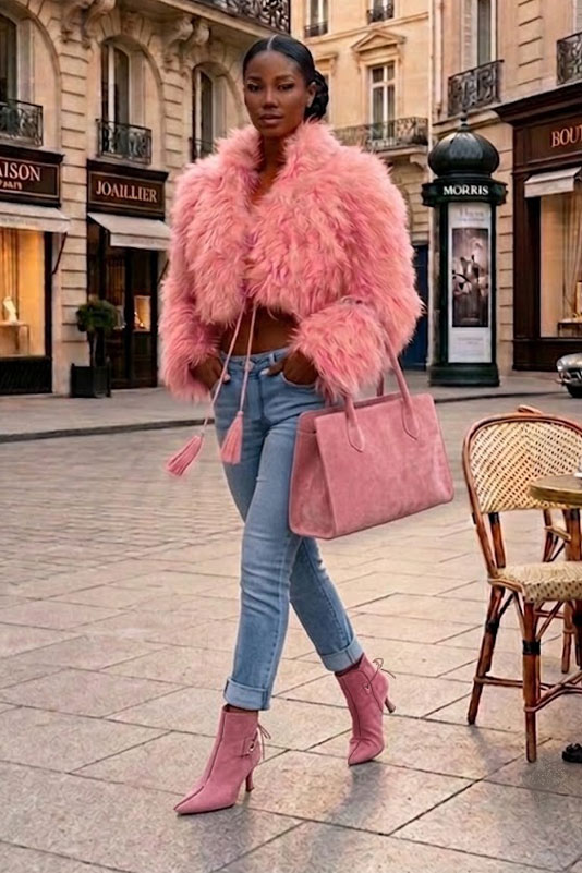 Bottines habillées femme lacets arrière en cuir rose camélia à talon fin de 7.5 cm et bout pointu - Vue du dessus