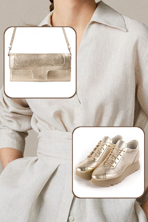 Baskets habillées femme or - Vue du dessus