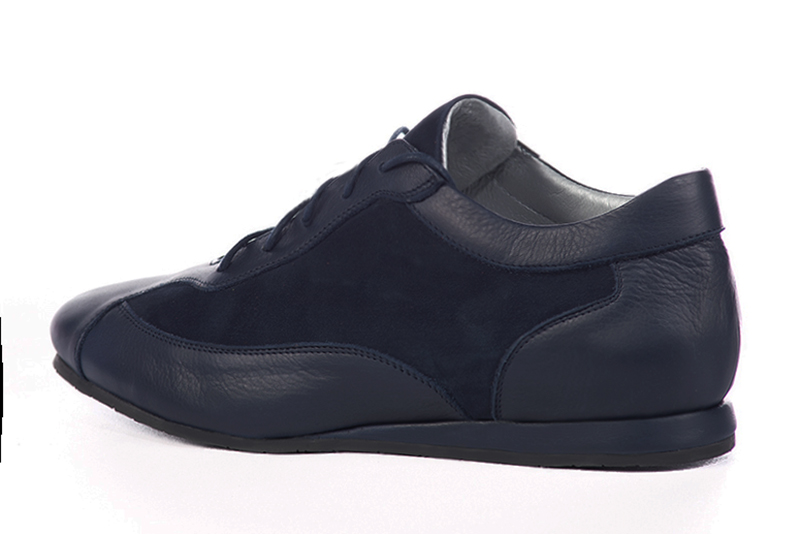 Basket femme habillée : Sneaker urbain unie  couleur bleu marine. Semelle fine. Doublure cuir. Vue arrière - Florence KOOIJMAN