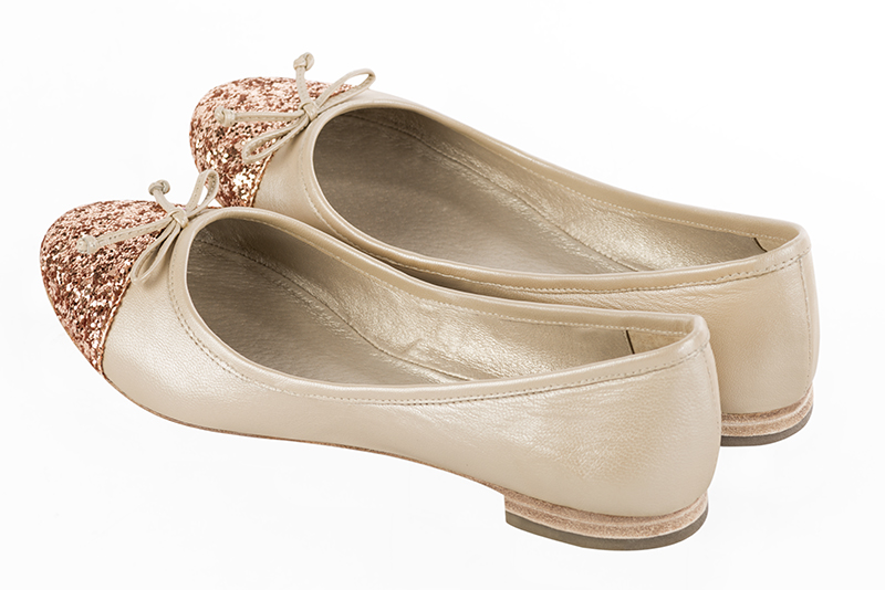Chaussure femme plate : Ballerine sans talon haut de gamme couleur or cuivré. Choix des talons - Florence KOOIJMAN