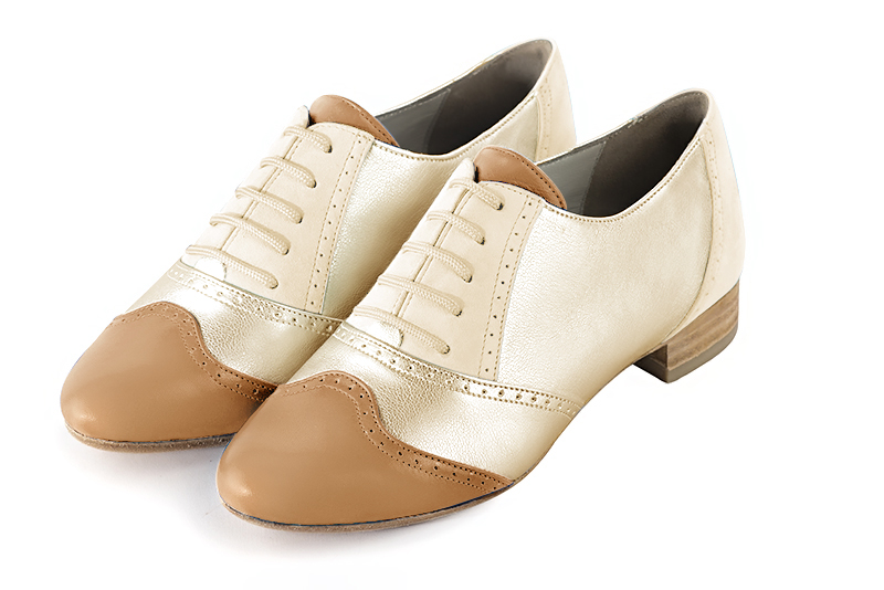 Chaussures à lacets habillées beige vanille pour femme - Florence KOOIJMAN