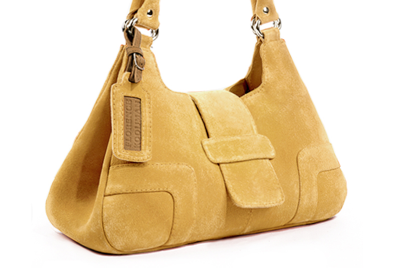 Sac à main jaune ocre haut de gamme. Personnalisation Vue avant - Florence KOOIJMAN