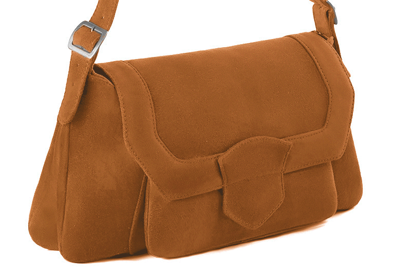 Sac à main  beige camel haut de gamme. Personnalisation Vue avant - Florence KOOIJMAN