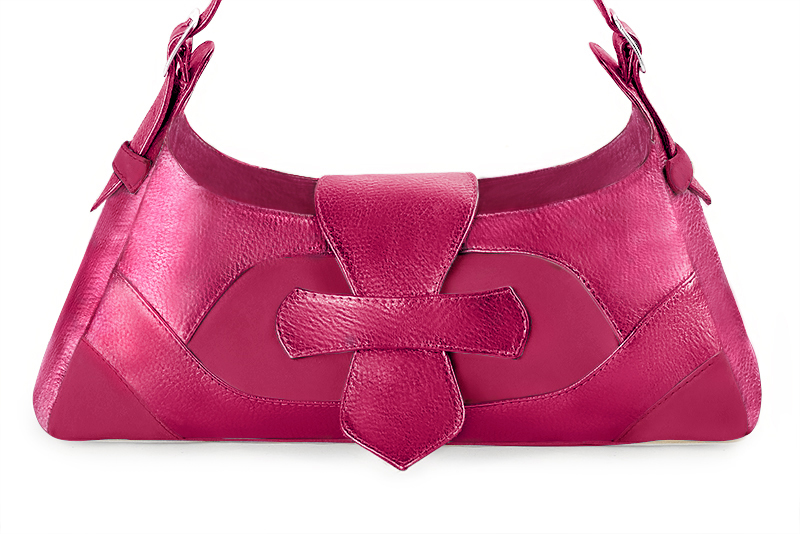 Sac à main  rose fuchsia haut de gamme. Personnalisation. Vue de profil - Florence KOOIJMAN