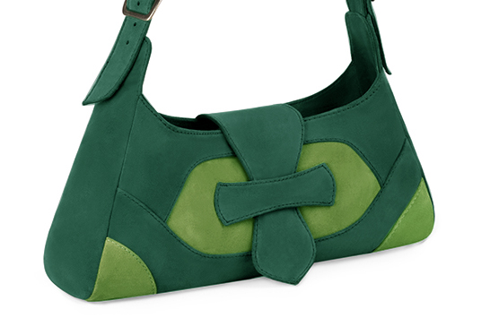 Sac à main  vert émeraude haut de gamme. Personnalisation Vue avant - Florence KOOIJMAN