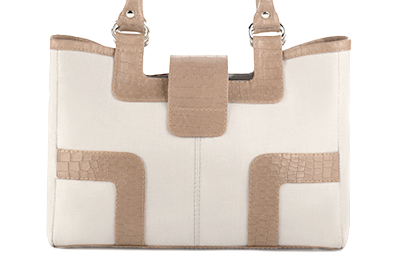 Sac à main  blanc cassé et beige sahara haut de gamme. Personnalisation. Vue arrière - Florence KOOIJMAN