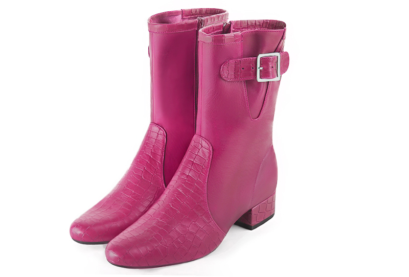 Bottines habillées rose fuchsia pour femme - Florence KOOIJMAN