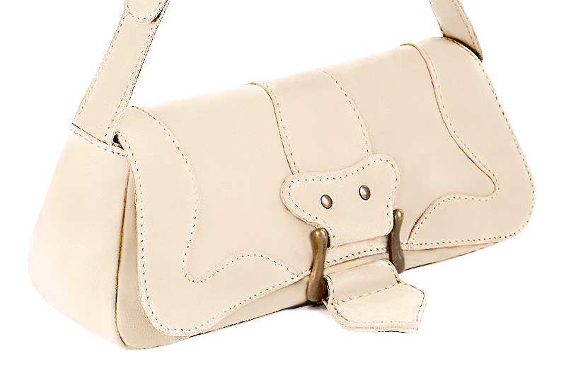 Luxueux petit sac à main beige vanille - Vue avant