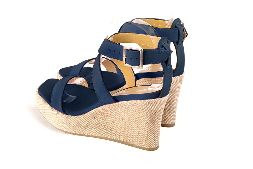 Sandale femme : Sandale soirées et cérémonies couleur bleu marine.. Vue arrière - Florence KOOIJMAN