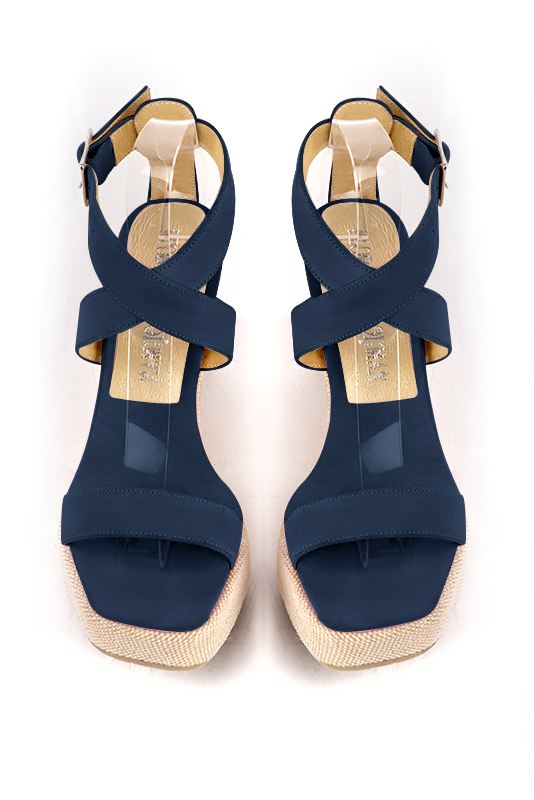 Sandale femme : Sandale soirées et cérémonies couleur bleu marine.. Vue du dessus - Florence KOOIJMAN