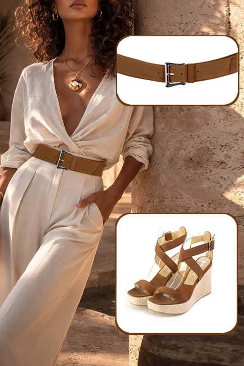 Sandales habillées femme brides croisées cuir marron caramel à  et  - Vue du dessus