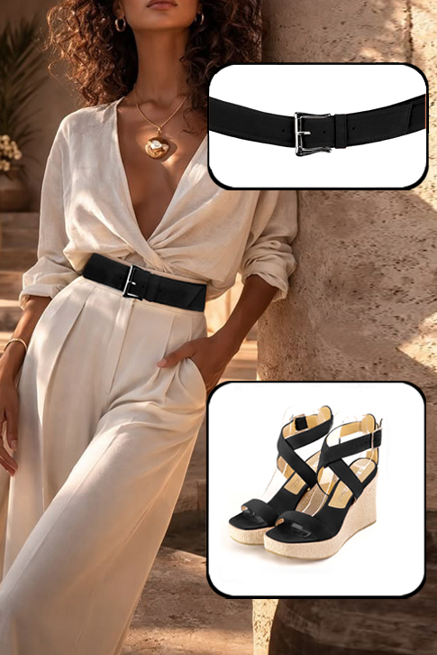 Sandales femme brides croisées complètement ouvertes noir mat. .  - Vue du dessus