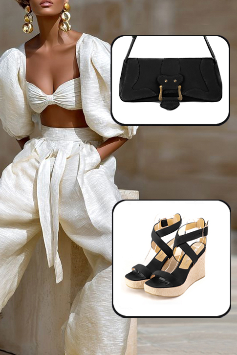Sandales femme brides croisées complètement ouvertes noir mat. .  - Vue porté