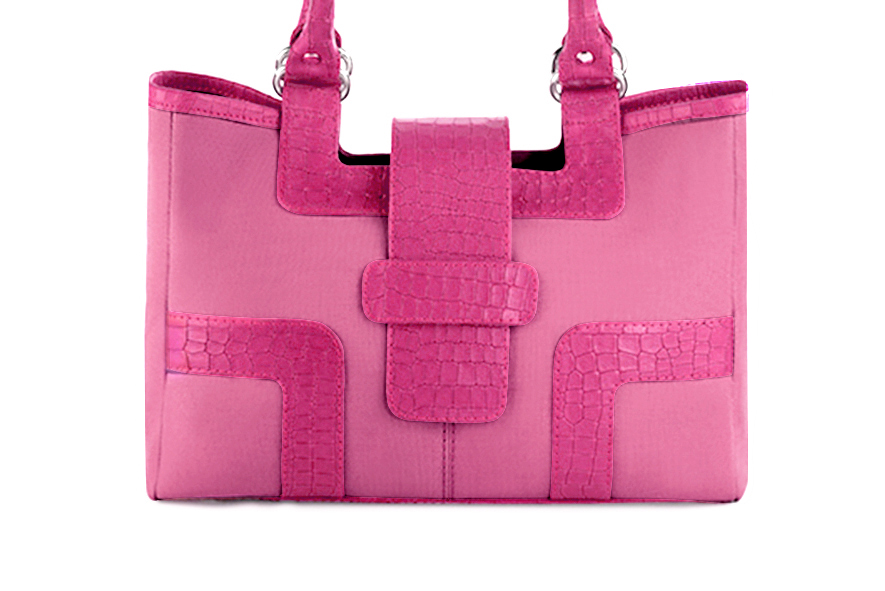 Sac cabas habillé femme en rose pétunia et rose fuchsia - Vue de profil