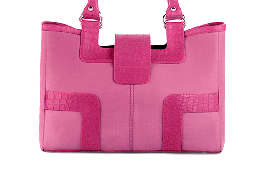 Sac cabas habillé femme en rose pétunia et rose fuchsia - Vue arrière