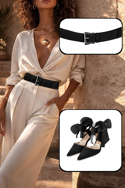 Escarpins habillés foulard cheville arrière ouvert cuir noir mat à talon fin de 7.5 cm et bout pointu - Vue du dessus
