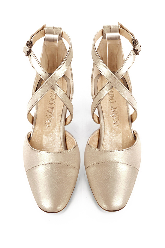 Chaussure femme à brides : Chaussure côtés ouverts brides croisées couleur.. Vue du dessus - Florence KOOIJMAN