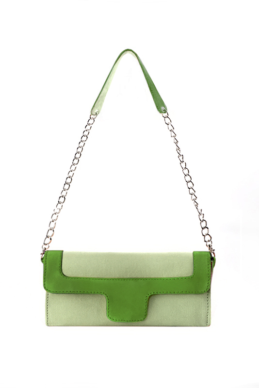 Florence Kooijman - Pochette femme mariage cérémonie vert tilleul et vert anis - Idéal mariage, cérémonie et soirée - Vue du dessus