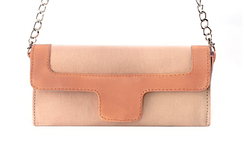 Pochette femme mariage cérémonie pêche - Vue de profil