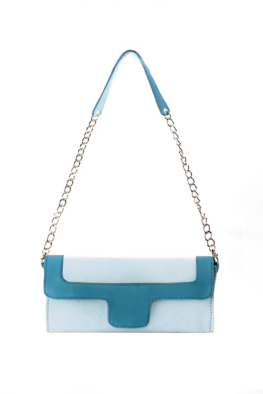 Florence Kooijman - Pochette femme mariage cérémonie bleu ciel et bleu canard - Idéal mariage, cérémonie et soirée - Vue du dessus