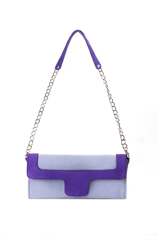 Pochette femme mariage cérémonie violet lavande et violet outremer - Vue du dessus