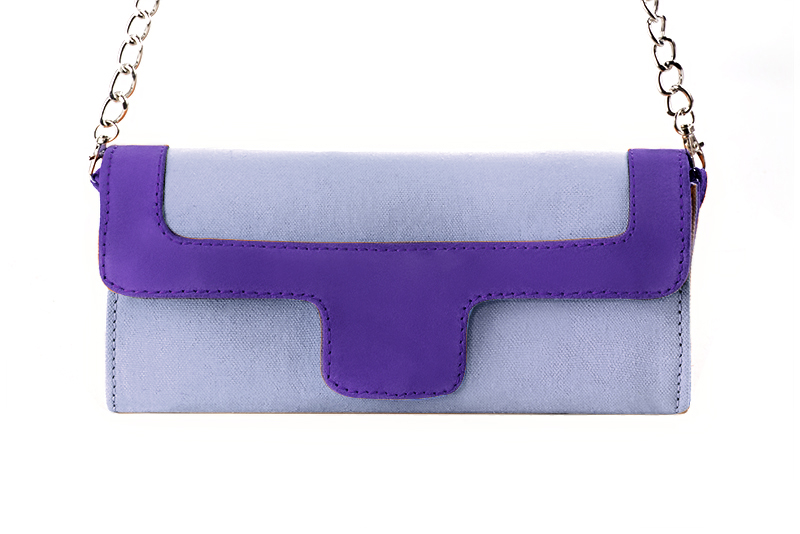 Pochette femme mariage cérémonie violet lavande et violet outremer - Vue de profil