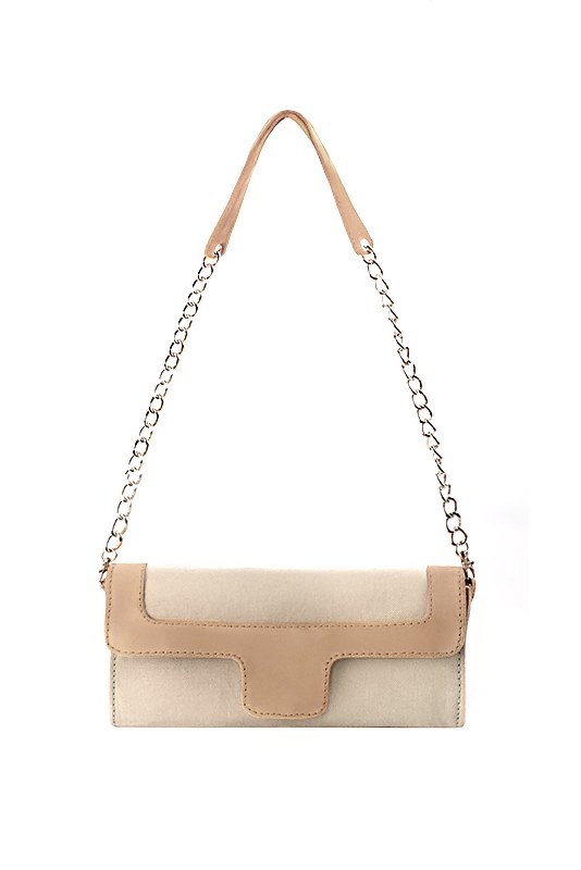 Florence Kooijman - Pochette femme mariage cérémonie or et beige biscuit - Idéal mariage, cérémonie et soirée - Vue du dessus