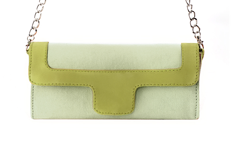 Florence Kooijman - Pochette femme mariage cérémonie vert tilleul et vert pistache - Idéal mariage, cérémonie et soirée - Vue de profil