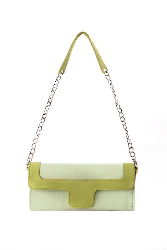 Florence Kooijman - Pochette femme mariage cérémonie vert tilleul et vert pistache - Idéal mariage, cérémonie et soirée - Vue du dessus