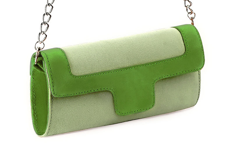 Florence Kooijman - Pochette femme mariage cérémonie vert tilleul et vert anis - Idéal mariage, cérémonie et soirée - Vue avant