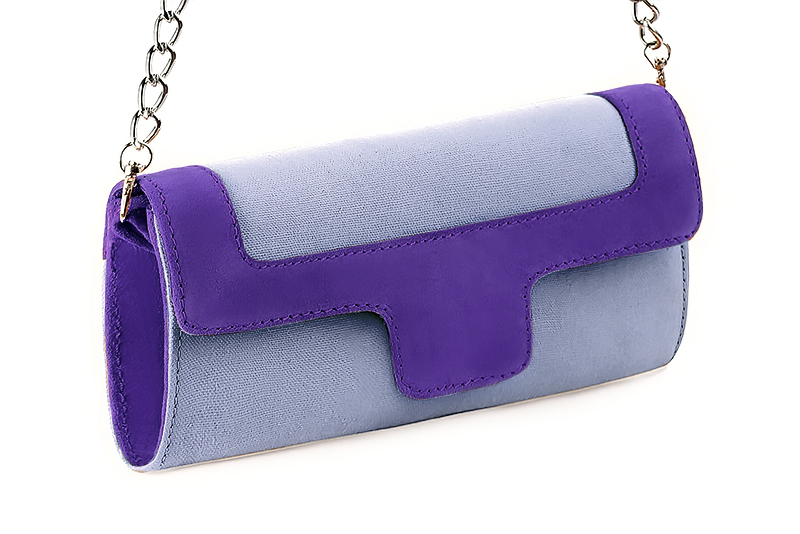 Pochette femme mariage cérémonie violet lavande et violet outremer - Vue avant