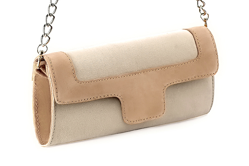 Florence Kooijman - Pochette femme mariage cérémonie or et beige biscuit - Idéal mariage, cérémonie et soirée - Vue avant