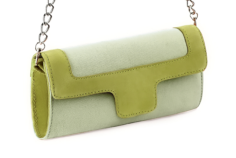 Florence Kooijman - Pochette femme mariage cérémonie vert tilleul et vert pistache - Idéal mariage, cérémonie et soirée - Vue avant