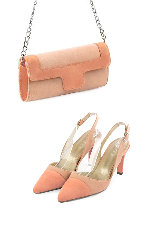 Pochette femme mariage cérémonie pêche - Vue porté