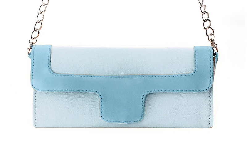 Pochette femme mariage cérémonie bleu ciel - Vue de profil