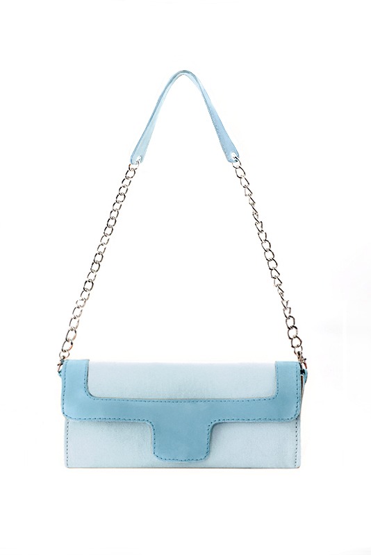 Pochette femme mariage cérémonie bleu ciel - Vue du dessus