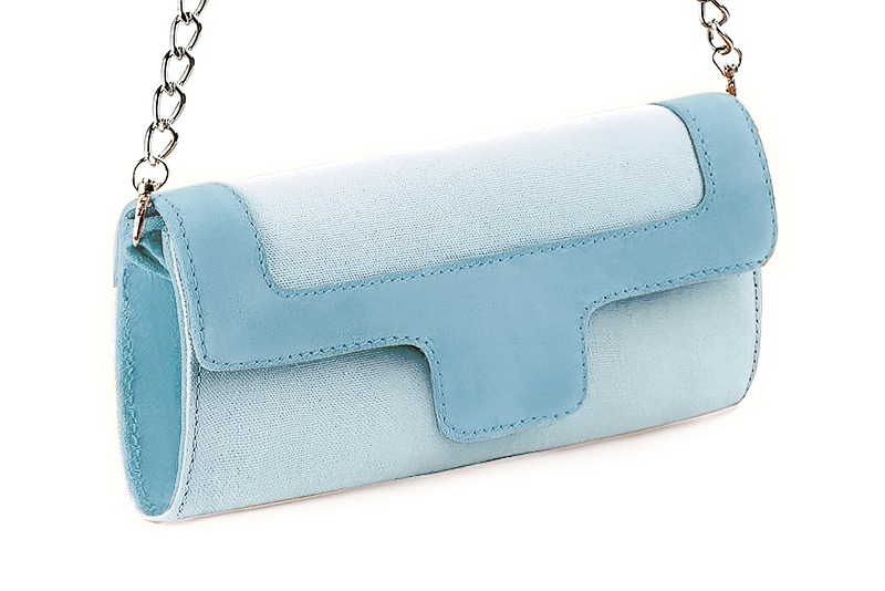 Pochette femme mariage cérémonie bleu ciel - Vue avant