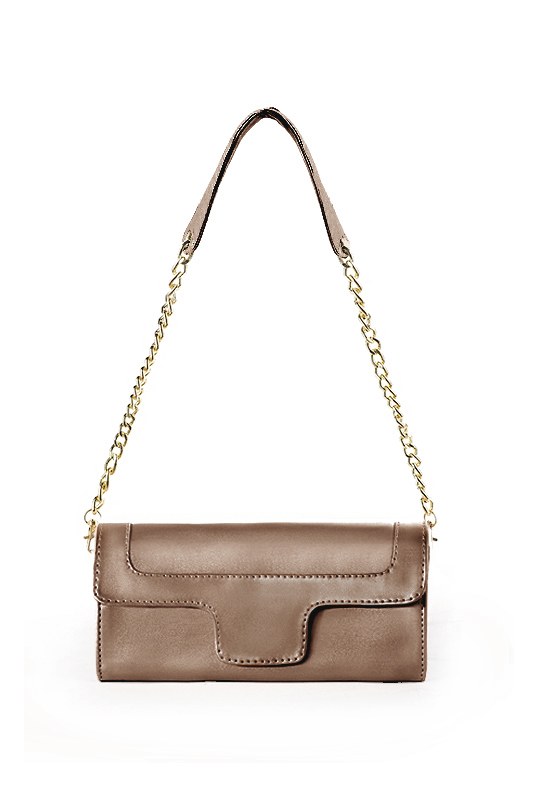 Pochette femme mariage cérémonie cuir cuivre - Vue du dessus