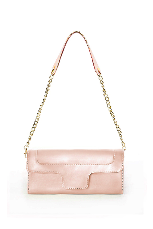 Pochette habillée femme pour cérémonie rose poudré - Vue du dessus